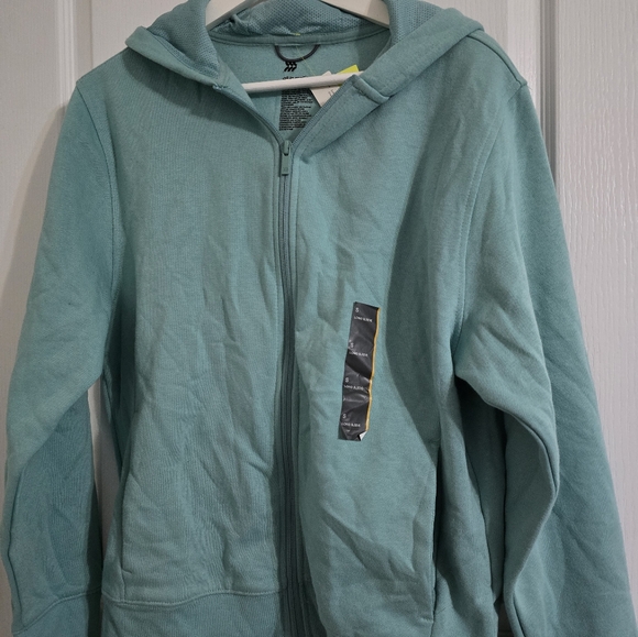 All in Motion Mens Aqua Green Hooded Jacket - Picture 4 of 6